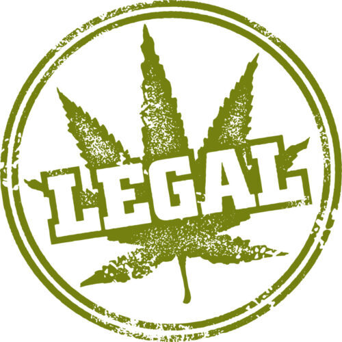 legal stamp with a marijuana leaf